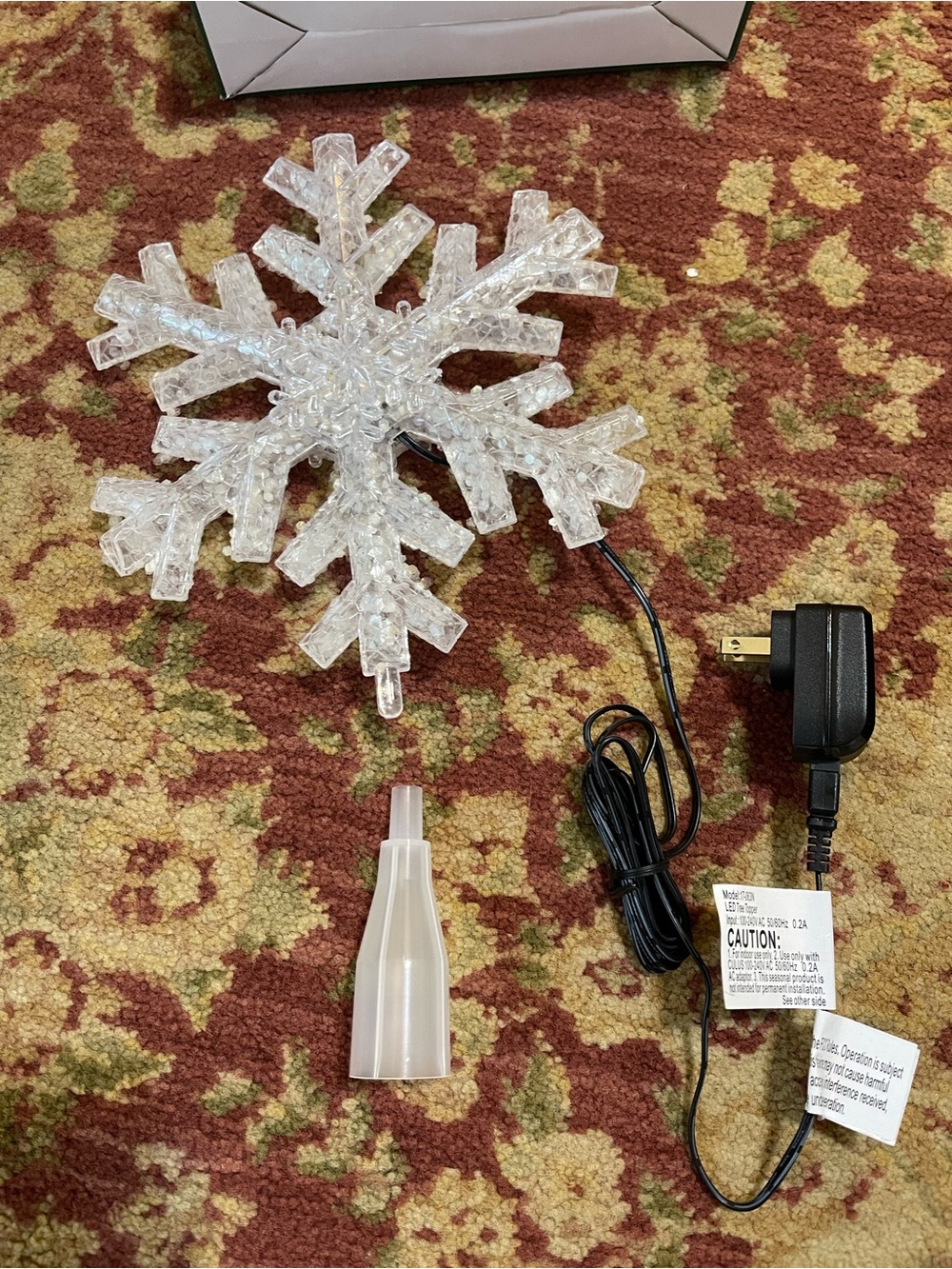Holiday Time Clear LED Color-Changing Snowflake Tree Topper - Picture 12 of 17